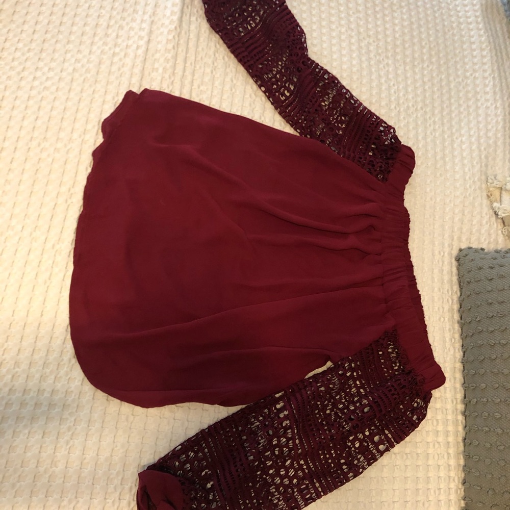 Express Small off the shoulder crochet arm top